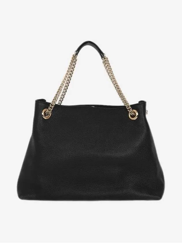 Gucci Pebbled Leather Medium Chain Handbag Soho Black