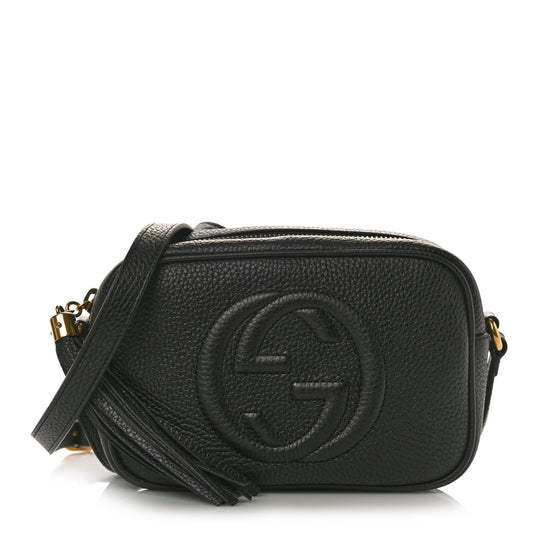 Gucci  Pebbled Calfskin Mini Soho Disco Bag Black