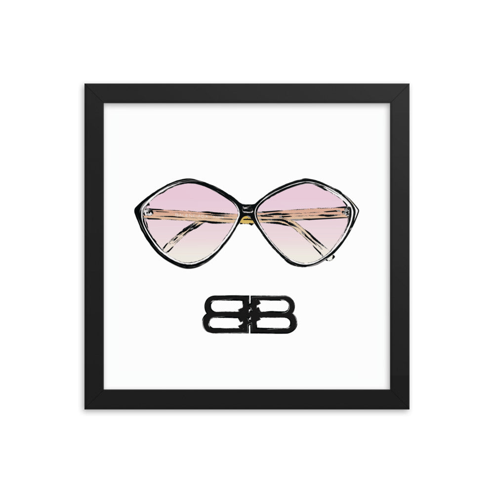 Millennial shades original fashion art Framed Poster Print 12x12