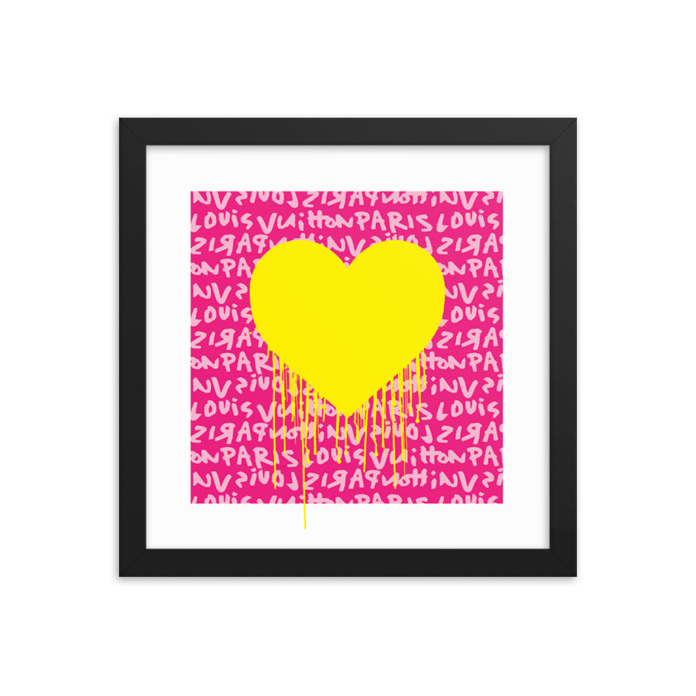 Dripping with Love original fashion art Framed Poster Print 12x12