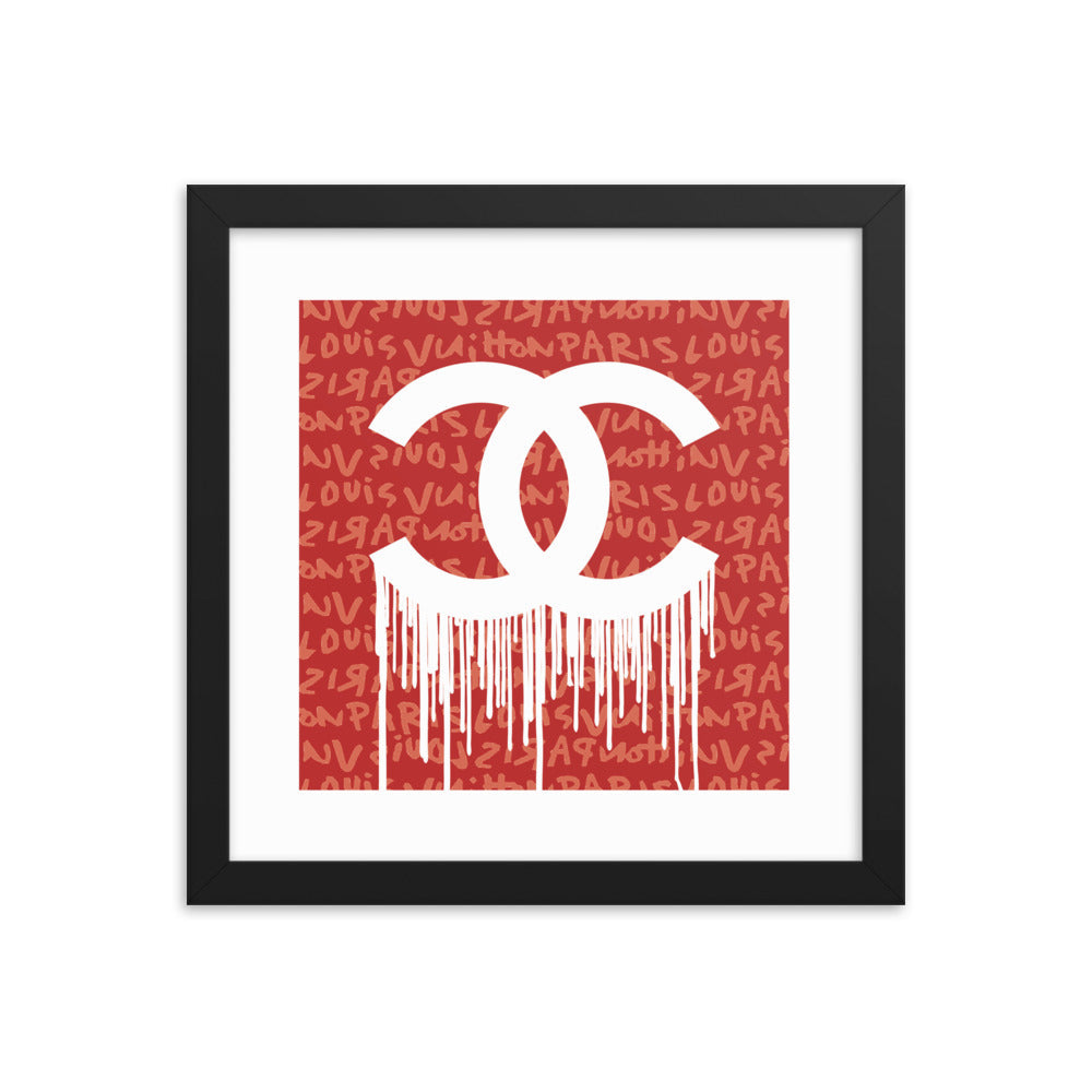 Dripping C's original fashion art Framed Poster Print 12x12