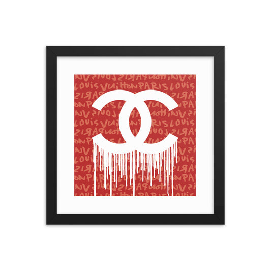 Dripping C's original fashion art Framed Poster Print 12x12