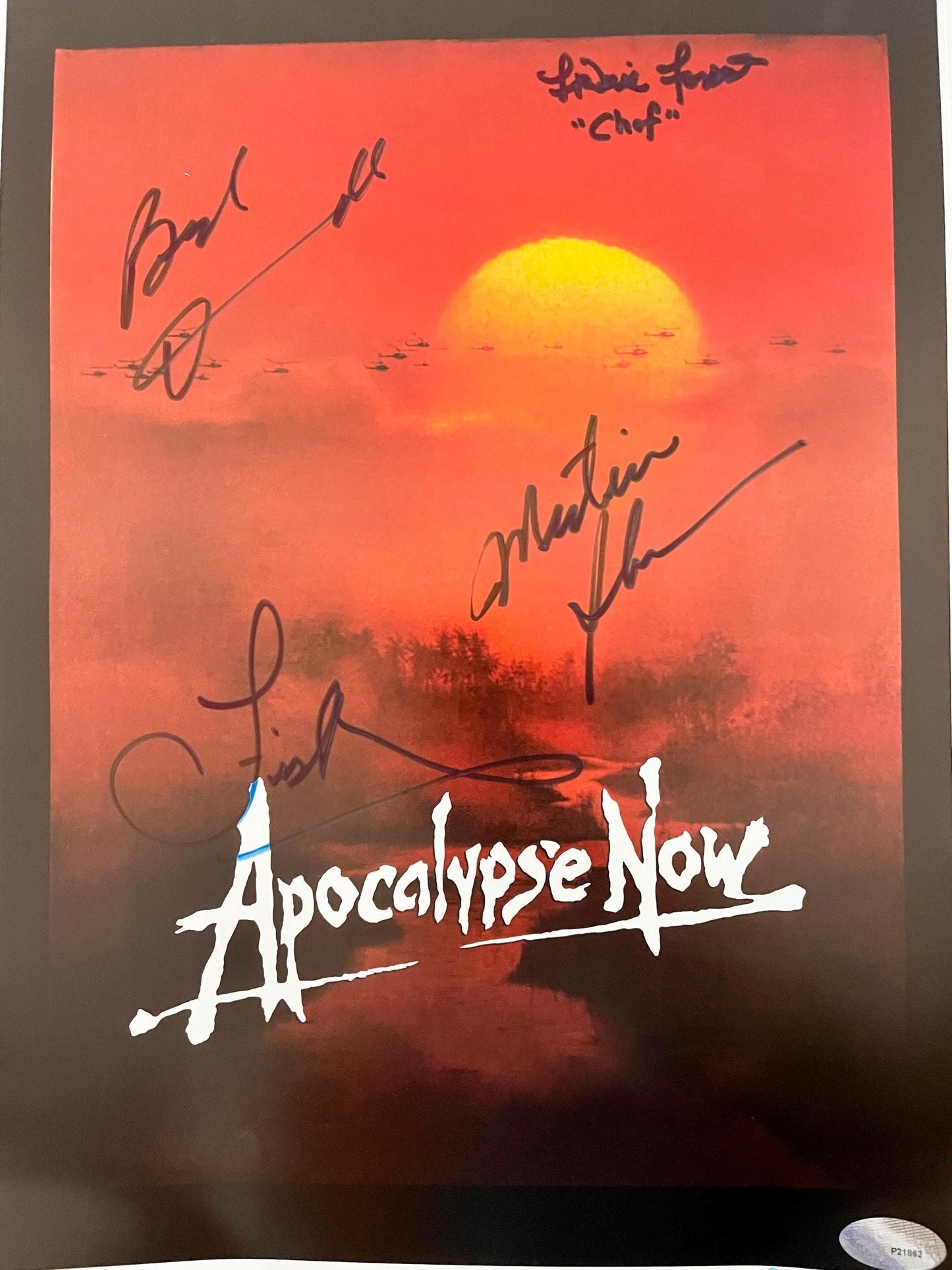 a poster with a picture of a sunset